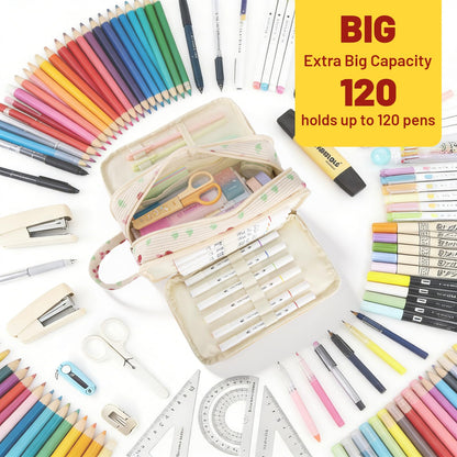Cute Big Pencil Case Pouch Bag with Handle for Teen Girls Boy Gift