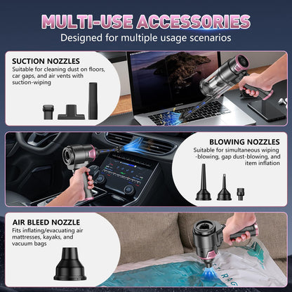 KMM Handheld Car Vacuum Cleaner, Hand Held Vacuum Cleaner and Air Duster