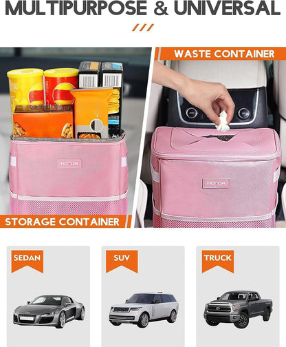 HOTOR Car Trash Can, Leakproof Car Organizer, 2-Gallon, Black