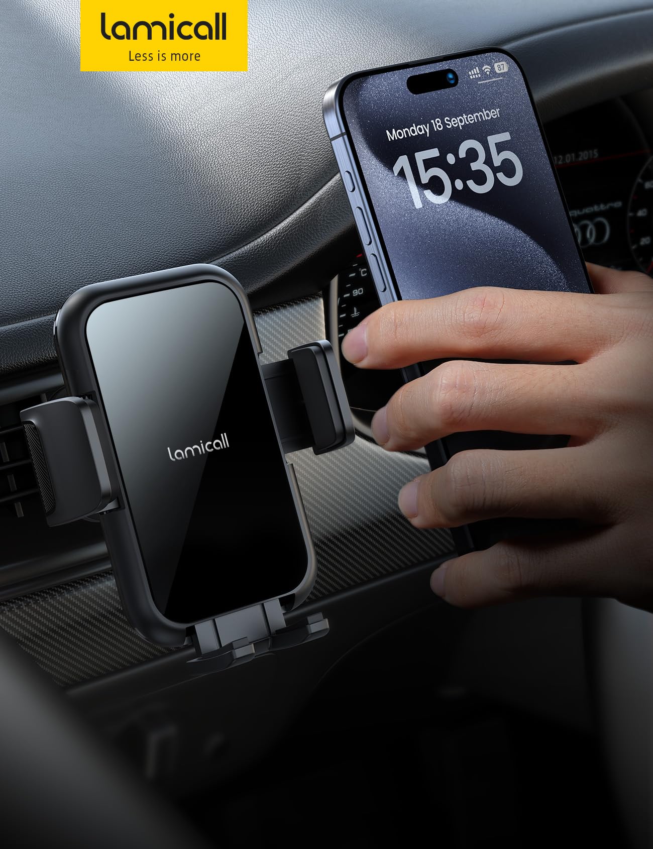 Lamicall 2026 Wider Clamp & Metal Hook Car Phone Holder Vent Accessories