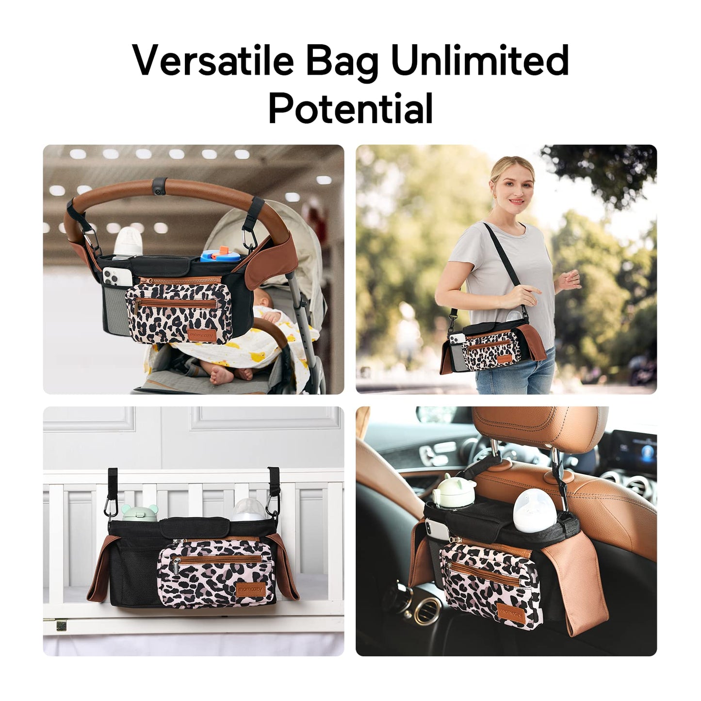 Momcozy Universal Stroller Organizer with Insulated Cup Holder