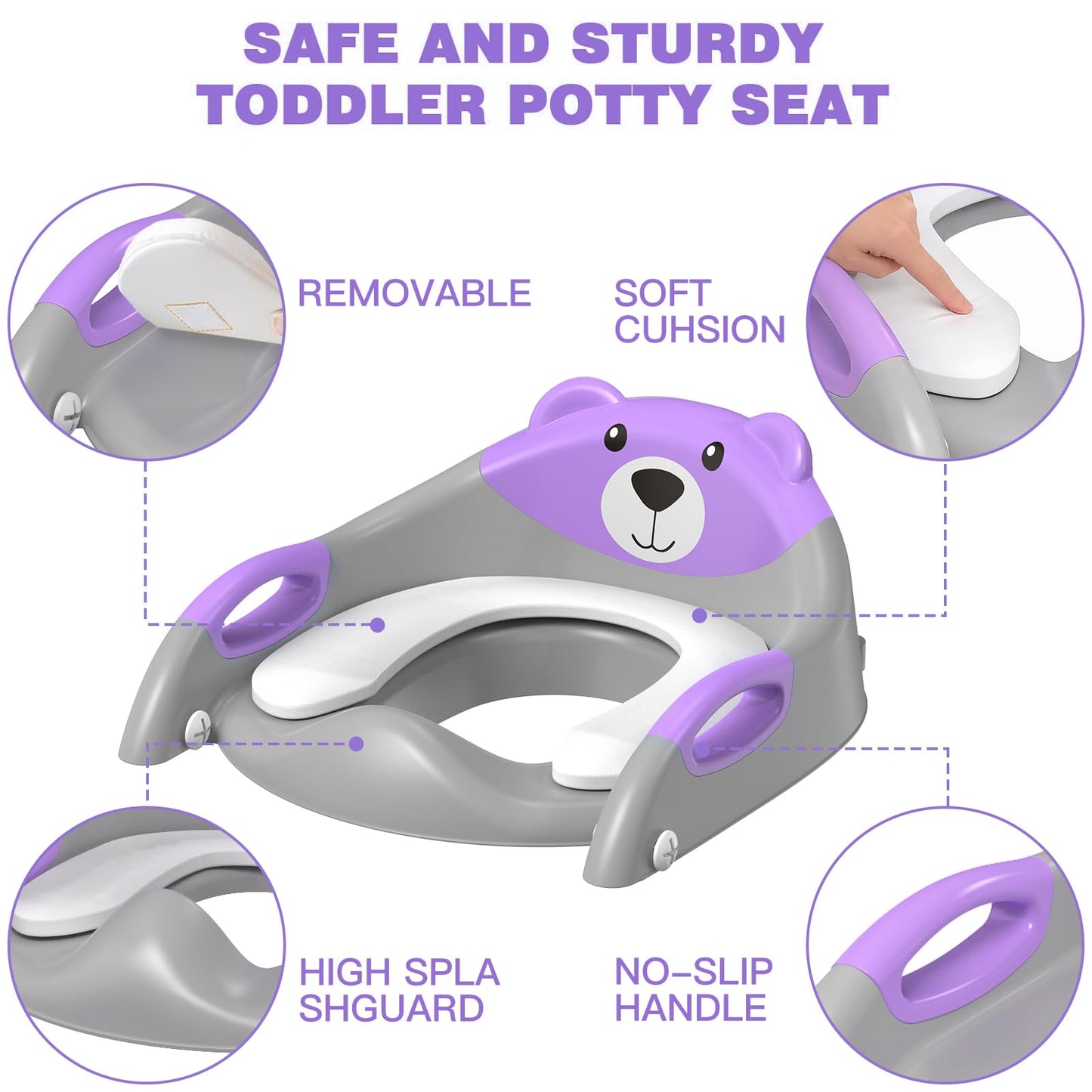 Potty Training Toilet for Toddlers, 2-in-1 Potty Training seat, Anti-Slip