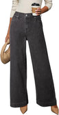 Dokotoo Women's Casual High Waisted Jeans Stretch Wide Leg Loose Denim Pant