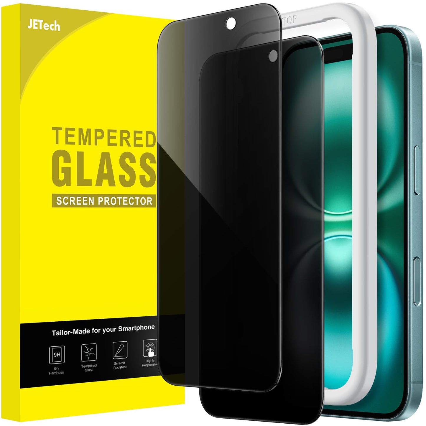JETech Privacy Screen Protector for iPhone 17 Pro Max, 2-Pack