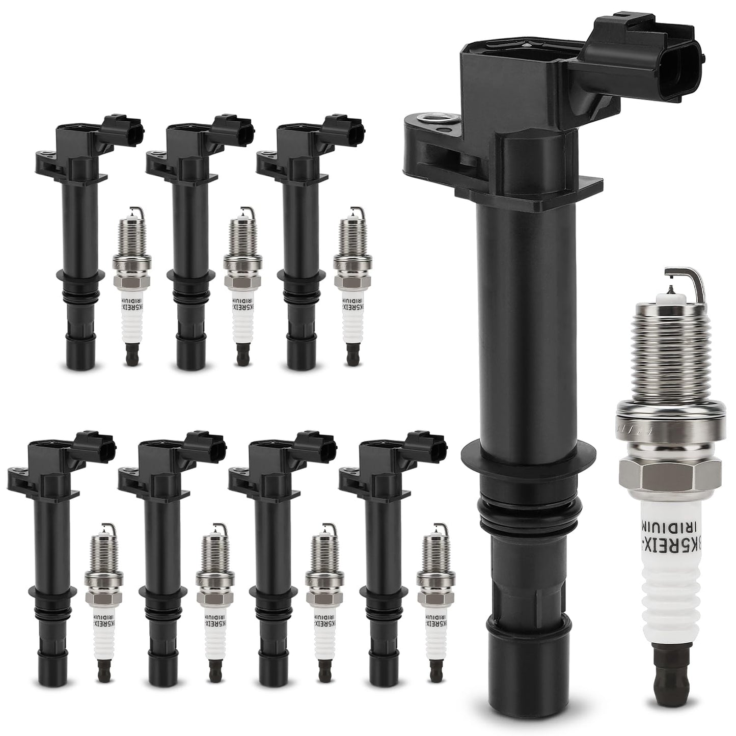 UF667 Ignition Coil & ILZFR6D11 Double Iridium Spark Plug for BMW 2.5-6.0L