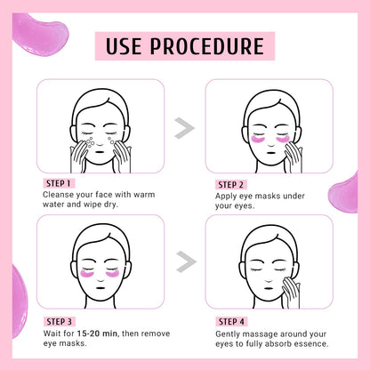 PEAUAMIE Under Eye Patches Gold and Hyaluronic Acid for puffy eyes,Rose Eye Masks for Dark Circles and Puffiness skin care Smooth Wrinkles products 30 Pairs