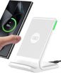 INIU Wireless Charger Station, 15W Fast Wireless Charging Stand for Official and Home Compatible with iPhone 17 16 15 14 13 12 Pro XS Samsung Galaxy S23 S22 S21 Note 20 Google etc