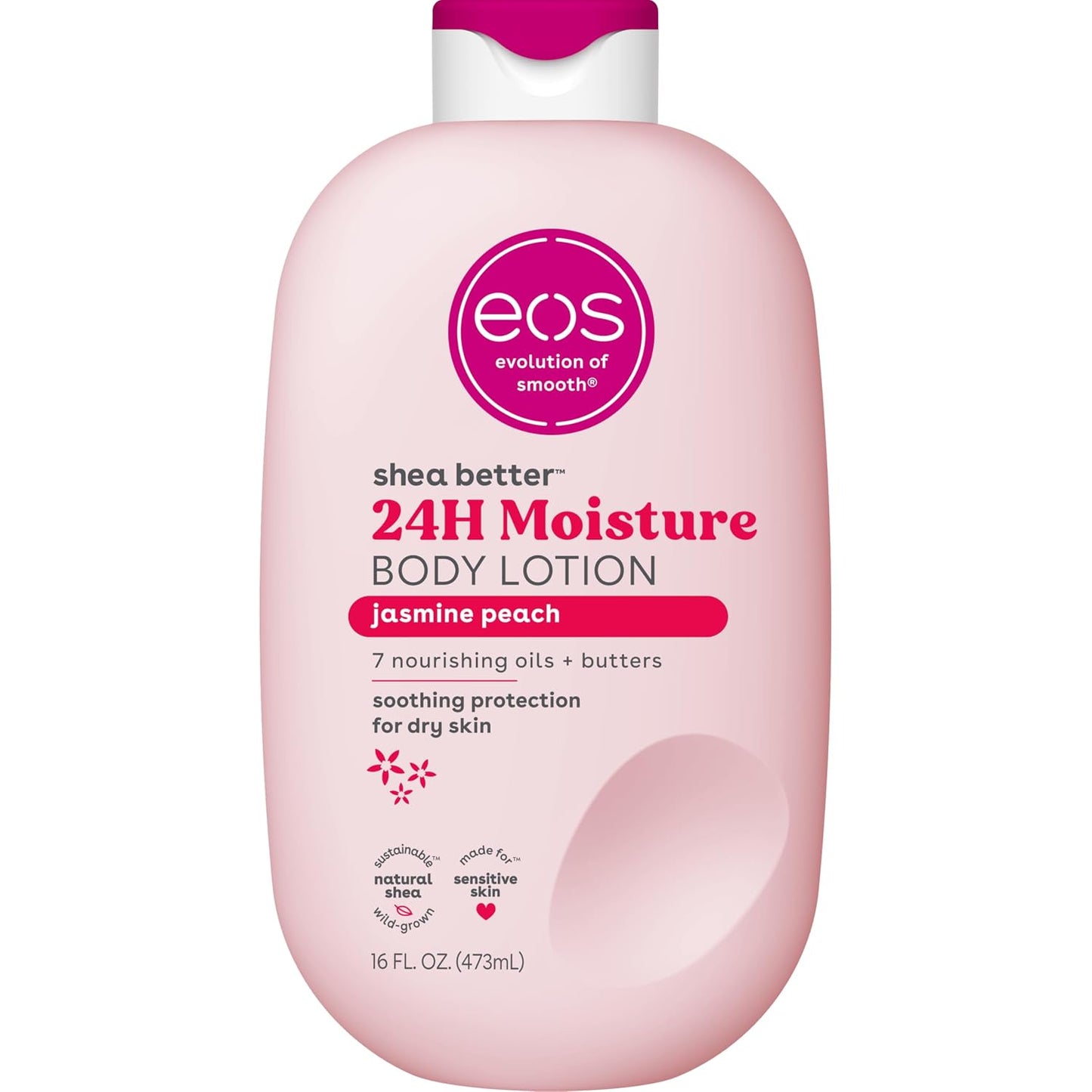 eos Shea Better 24H Moisture Body Lotion- Jasmine Peach, 16 fl oz