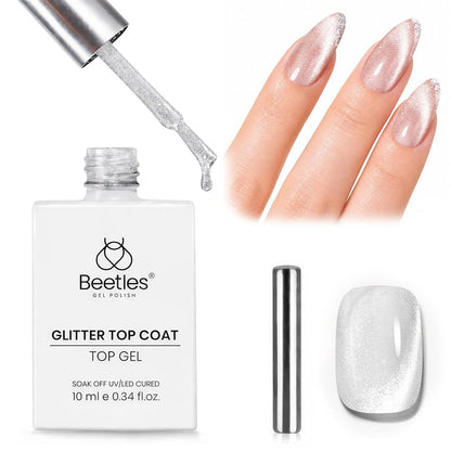 Beetles 2 Pcs 15ml No Wipe Gel Top Coat and Base Coat Set