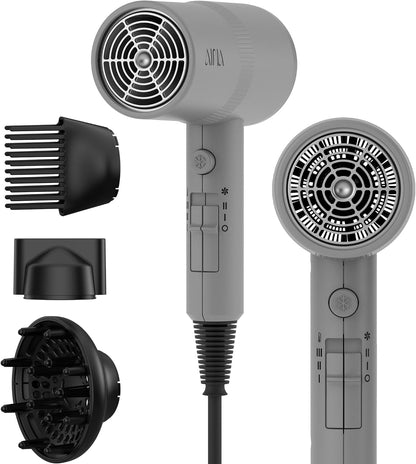 AINA Diffuser Hair Dryer Full-Featured Blow Dryer 110V/1600W(Ash Grey)