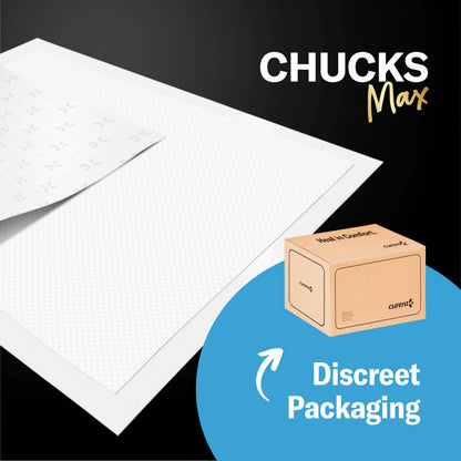 Chucks® MAX Hospital Bed Pads Disposable Adult 36 x 36 Breathable Incontinence Pads - XXX-Large Pee Pads for Adults - Heavy Duty 10X Absorbency Underpads - 400 Lbs. Patient Repositioning [20 Count]