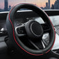 Ouzorp Car Steering Wheel Cover, Microfiber Leather Steering Wheel Covers with Anti-Slip Lining, Universal 14.5-15 inchs Black