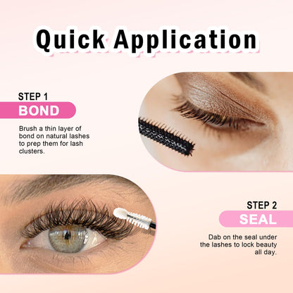 LA MAESII Lash Bond&Seal Remover Kit 3 in 1,Lash Cluster Glue Waterproof