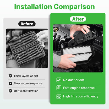 Engine+Cabin Air Filter Fit for 2014-2020 Rogue, 2017-2022 Rogue Sport