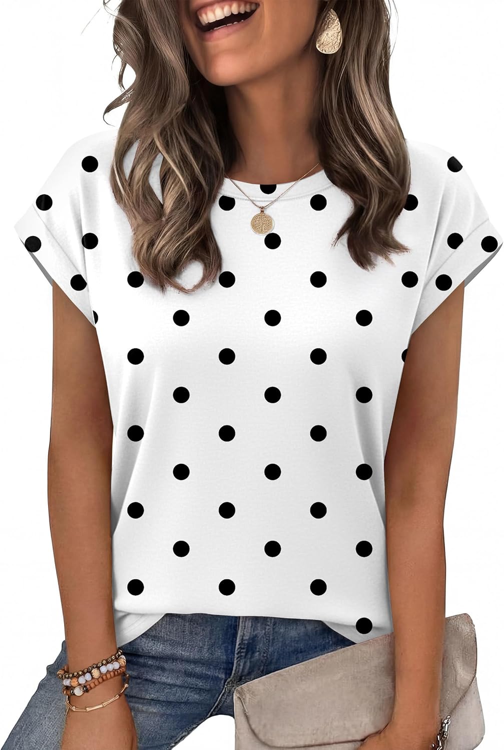 Alaroo Womens Summer Tops Short Sleeve Shirts Crew Neck Tshirt Cute Trendy Tunic Blouses (S-3XL)