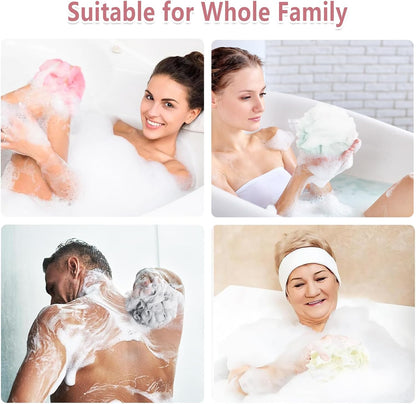 Rnoafmu Shower Loofah Bath Sponge, 60G Exfoliating Body Scrubber 4 Pack