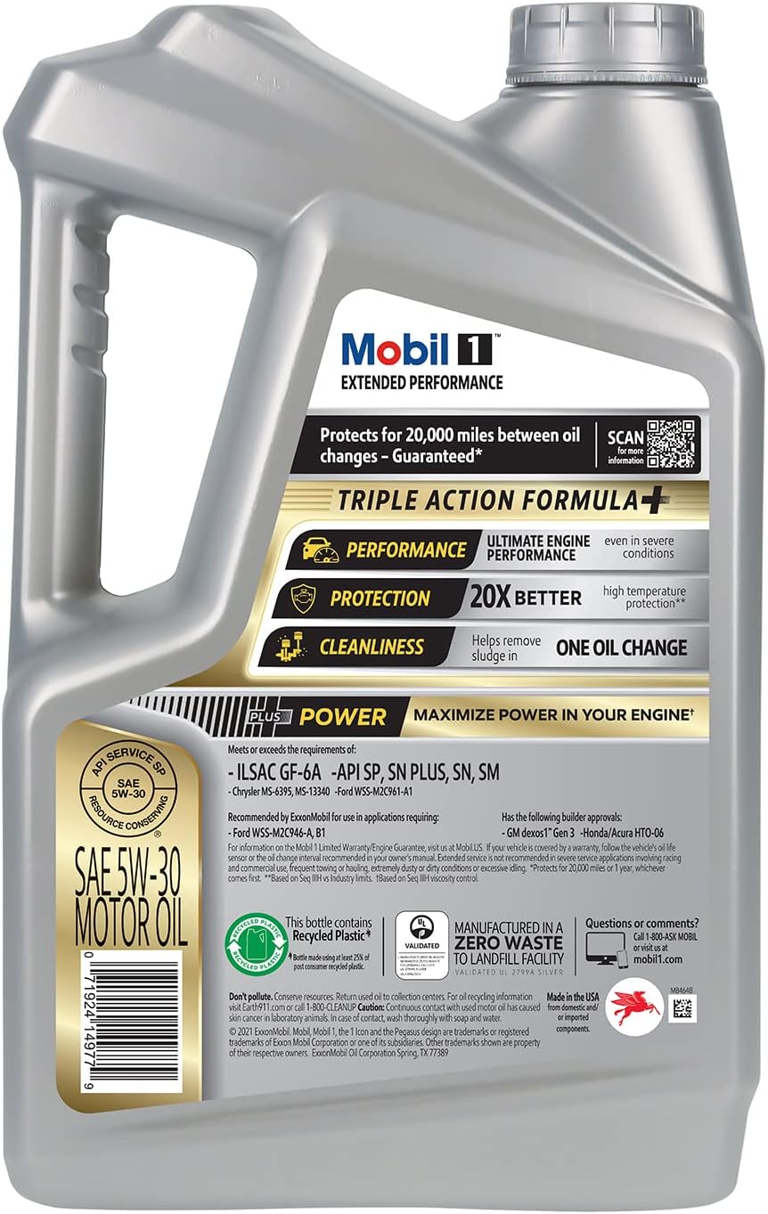Mobil 1 European Car Formula Full Synthetic Motor Oil 0W-40, 5 Quart