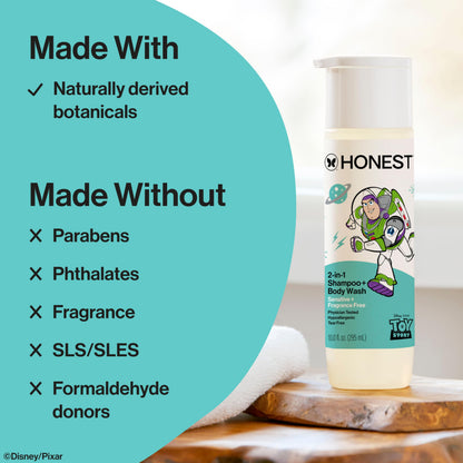 The Honest Company Shampoo & Body Wash, Tear-Free, Fragrance-Free, 10 fl oz
