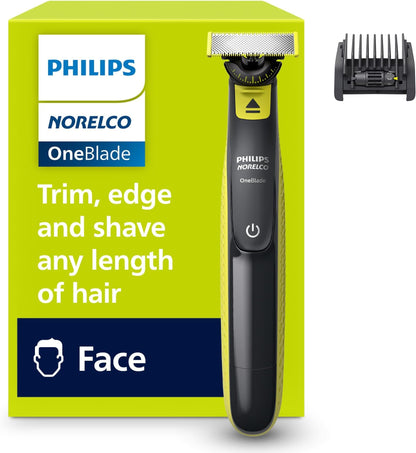 Norelco Philips OneBlade 360 Hybrid Face Trimmer and Shaver, 5 Length Comb