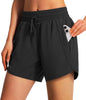 Ksmien Women's 5"/7" Athletic Running Shorts Quick Dry with Zipper Pockets