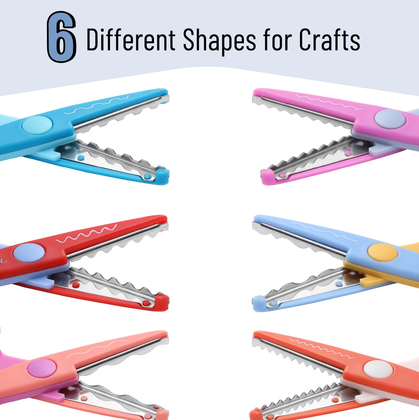 Mr. Pen- Craft Scissors Decorative Edge, 6 Pack, Bright Zig Zag Scissors
