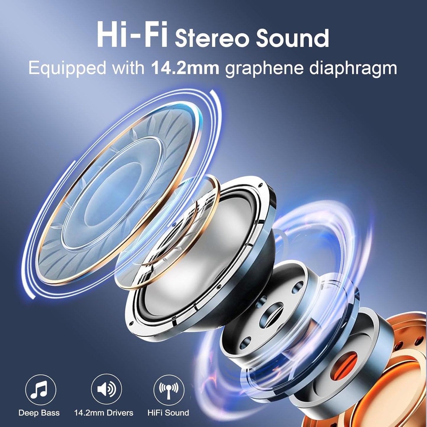 Wireless Earbuds 75H Bluetooth 5.4 Sport Headphones with Earhooks, Black