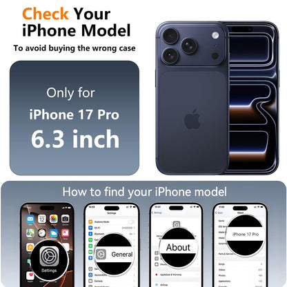 SPIDERCASE Magnetic for iPhone 17 Pro Max Case,with Kickstand,Clear