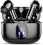 Wireless Earbuds, Bluetooth 5.4 Headphones Bass Stereo/Clear Calls, Black