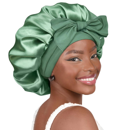 YANIBEST Adjustable Silk Bonnet for Sleeping Women Double Layer Satin Bonnet Reduce Friction Prevent Frizz Curly Hair