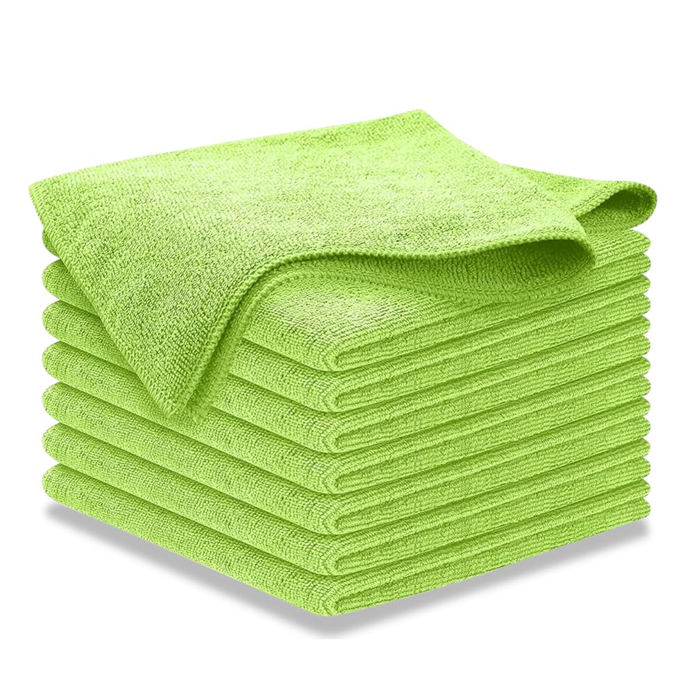 USANOOKS Microfiber Cleaning Cloth Grey - 12 Pcs (12.5"x12.5") - High Performance - 1200 Washes, Ultra Absorbent Microfiber Towel Weave Grime & Liquid for Streak-Free Mirror Shine - Car Washing Cloth