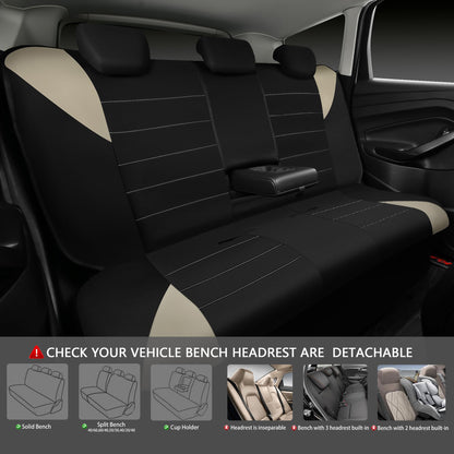 CAR PASS Waterproof Car Seat Covers Front Seats Only with 5mm Composite EVA, Neoprene Car Seat Cover with Separate Headrest Cover, Quick Setup Universal Fit for Car SUV Trucks,Airbag Compatible（Gray