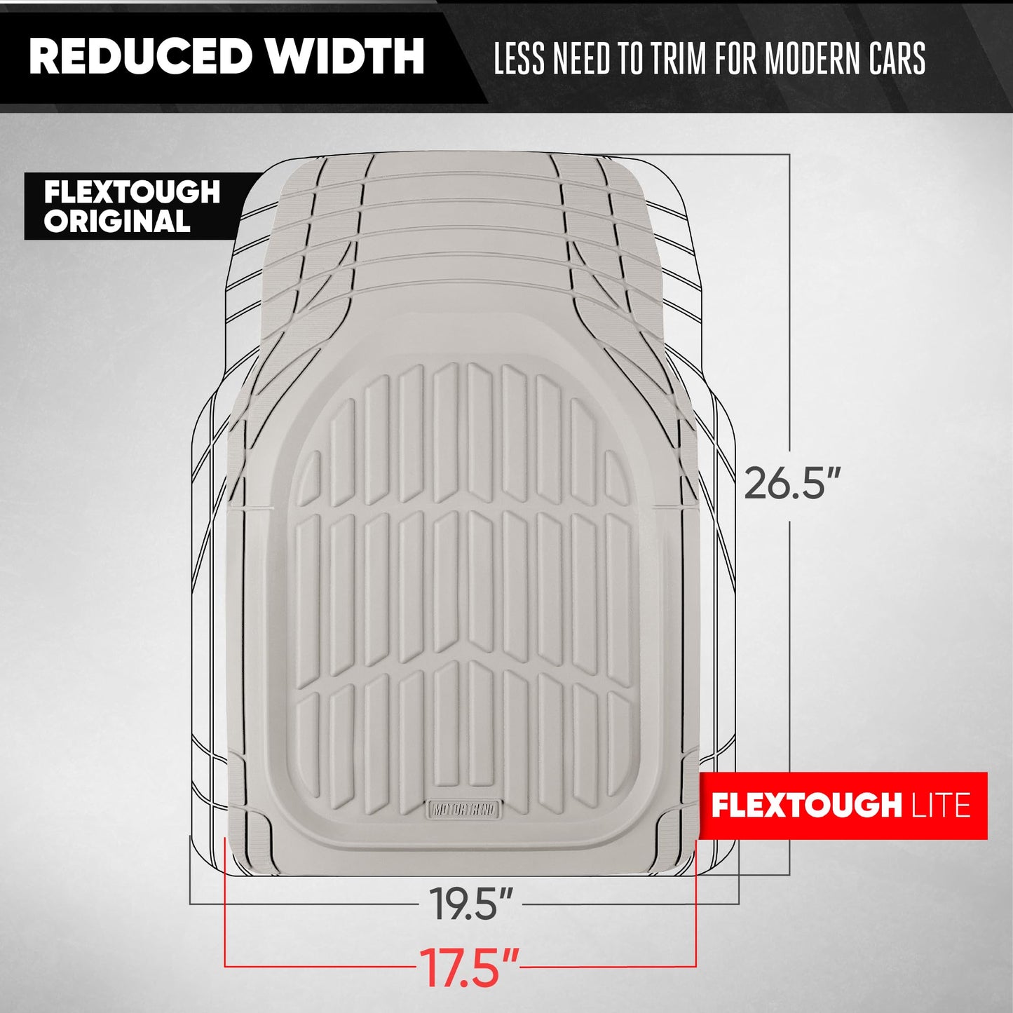 Motor Trend -2 Piece Front Car Floor Mats- Black FlexTough Contour Liners-Deep Dish Heavy Duty Rubber Floor Mats for Car SUV Truck & Van-All Weather Protection, Universal Trim to Fit