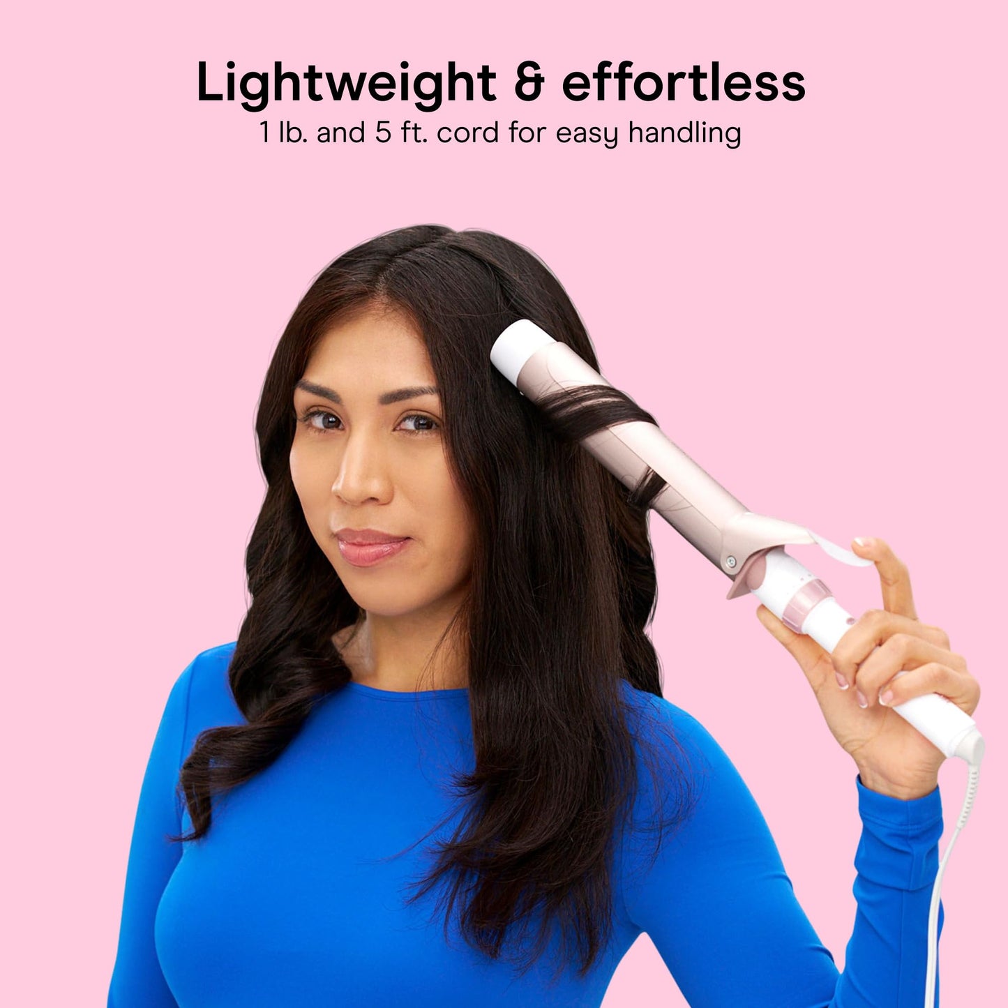 Conair Curling Iron, Double Ceramic, 1" Barrel, White/Rose Gold