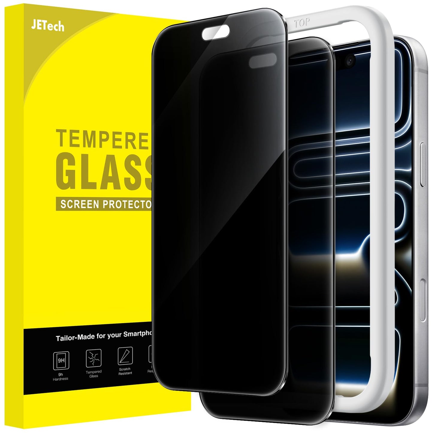 JETech Privacy Screen Protector for iPhone 17 Pro Max, 2-Pack