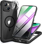 miracase for iPhone 17e Case & iPhone 16e Case, Full-Body Phone with Built-in Glass Screen Protector, [Magnetic with MagSafe] Military Drop Proof 17 E/ 16 E Cover Bumper 6.1 inch, Black
