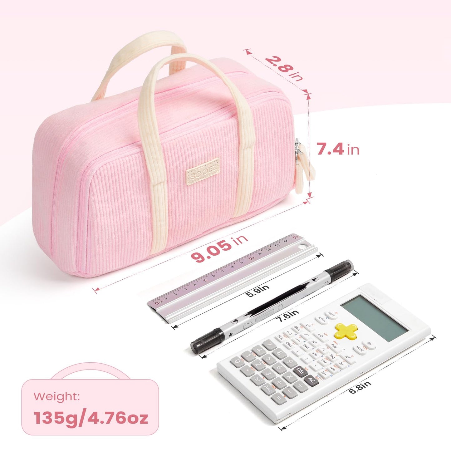 Sooez Large Pencil Case Pouch, Extra Big Pencil Bag with 5 Compartments