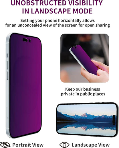 2 Pack Privacy Screen Protector for iPhone 17 Pro Max Tempered Glass 6.9'' Private Saver Anti-Spy Eye Protection Anti-Scratch Full Coverage No Bubble