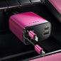 LISEN Retractable Car Charger, 84W Car Charger USB C Fast Charge, 4 in 1