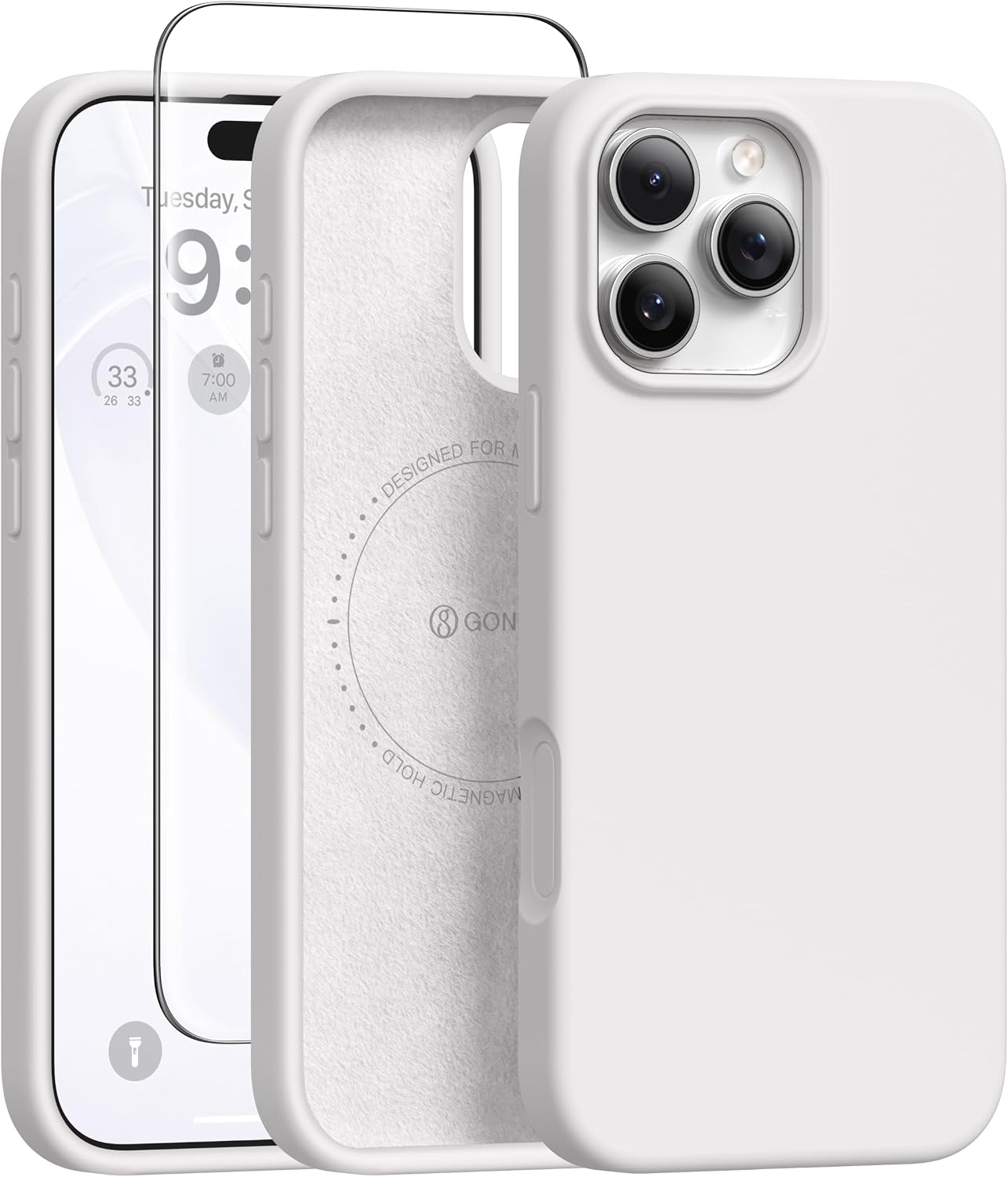 GONEZ Magnetic for iPhone 17 Pro Max Case, Silicone Cover Stone