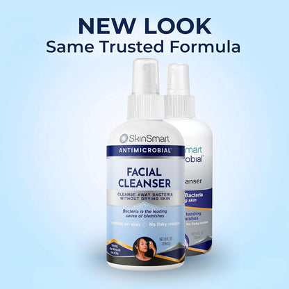 SkinSmart Antimicrobial Facial Cleanser for Breakouts and Blemishes, 8 oz
