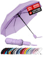Windproof Travel Umbrella - Compact & Withstands Winds up to 100MPH, Strongest Premium Auto Folding Umbrella for Rain and Sun - Durable, Light & Portable for Women & Men, Fits Backpack & Cars