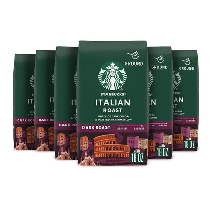 Starbucks Ground Coffee, Dark Roast Coffee, Italian Roast, 100% Arabica, 1 bag (18 oz)