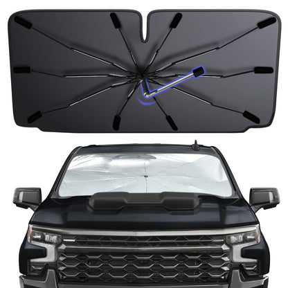 2026 Windshield Sun Shade Umbrella, Foldable Car Sunshade, 99% UV Block