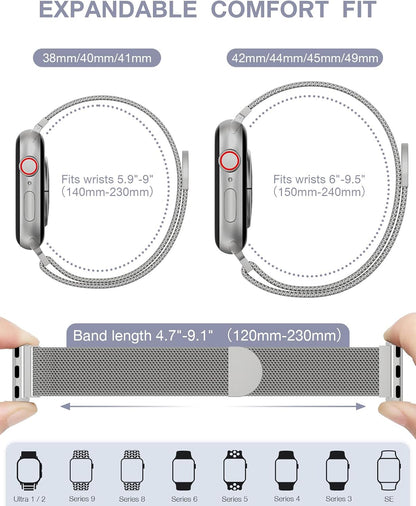 Original Milanese Loop Compatible with Apple Watch Bands for Women & Men