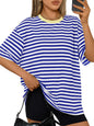 Trendy Queen Womens Oversized T-Shirts Short Sleeve Crew Neck Summer Tops