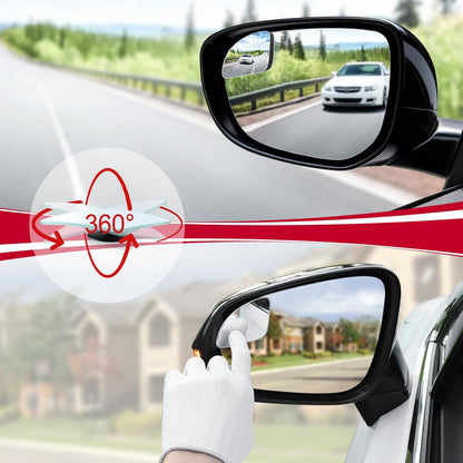 LivTee Blind Spot Car Mirror, HD Glass Frameless Convex Side Mirror Blindspot, Wide Angle Rear View Mirrors for SUVs, Trucks and RVs - Car Accessories