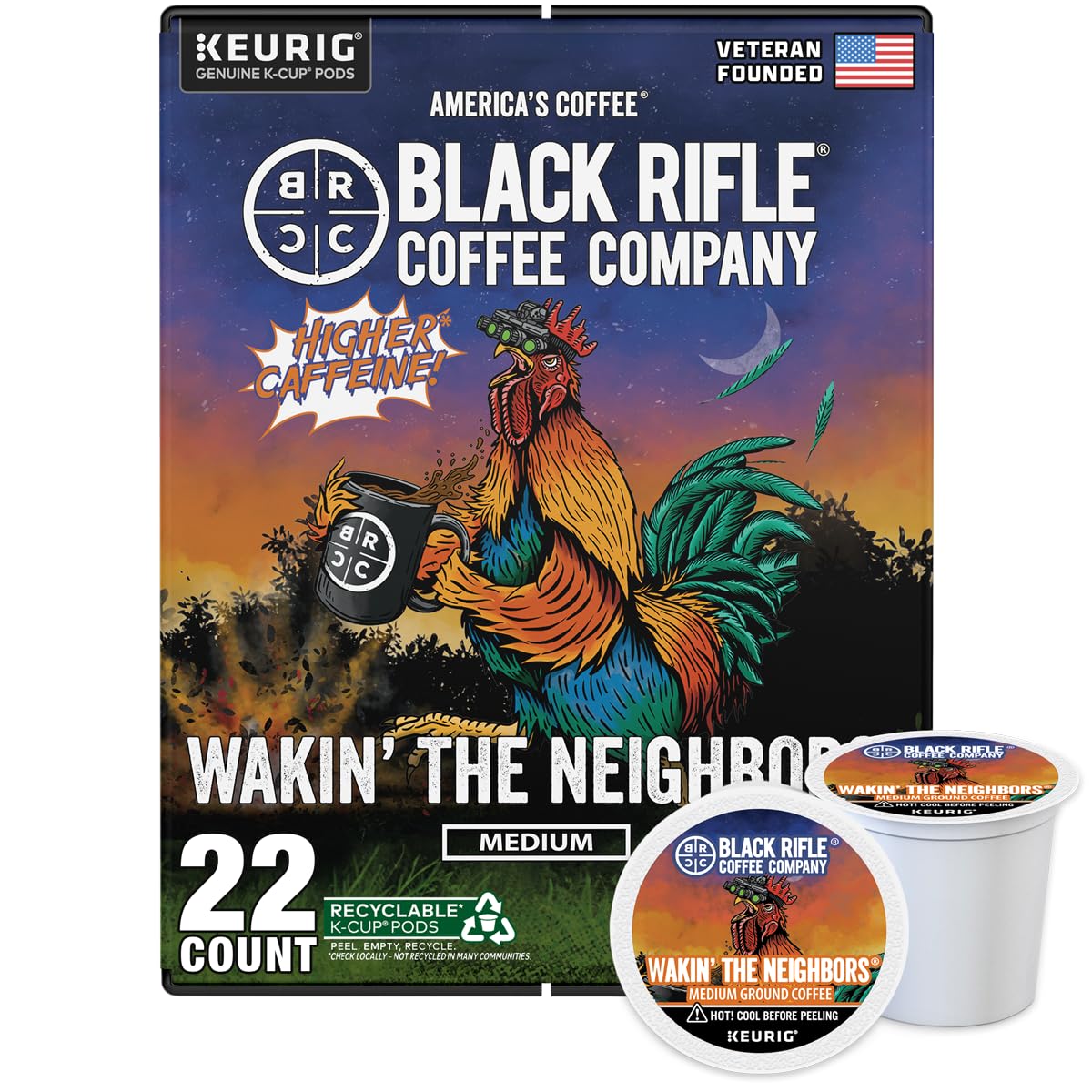 Black Rifle Coffee Medium Roast K Cup Coffee Just Black 32 Count