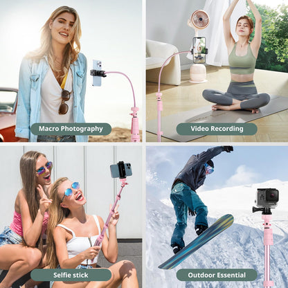 SENSYNE 72" Phone Tripod, Extendable Cell Phone Tripod Stand, Selfie Stick with Wireless Remote and Phone Holder, Compatible with iPhone Android Phone, Camera