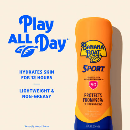Banana Boat Sport Ultra Sunscreen Lotion SPF 30, Travel Size 3oz Twin Pack, Sweat & Water Resistant Sunblock for Active Lifestyle(Pack of 2)