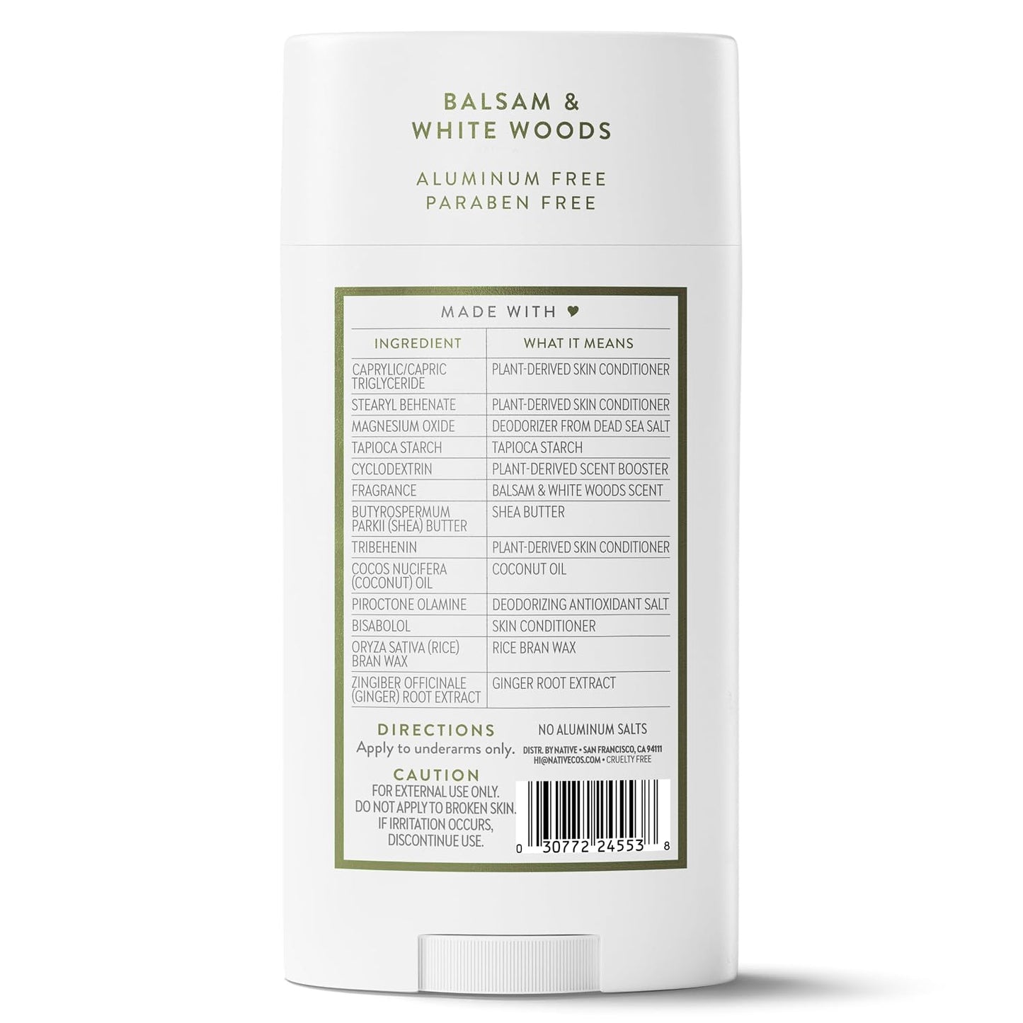 Native Aluminum Free Deodorant, Ocean & Timber, Large Size Stick, 72 Hour Odor Control, for Women & Men, Contains Naturally Derived Ingredients, 3.1 oz
